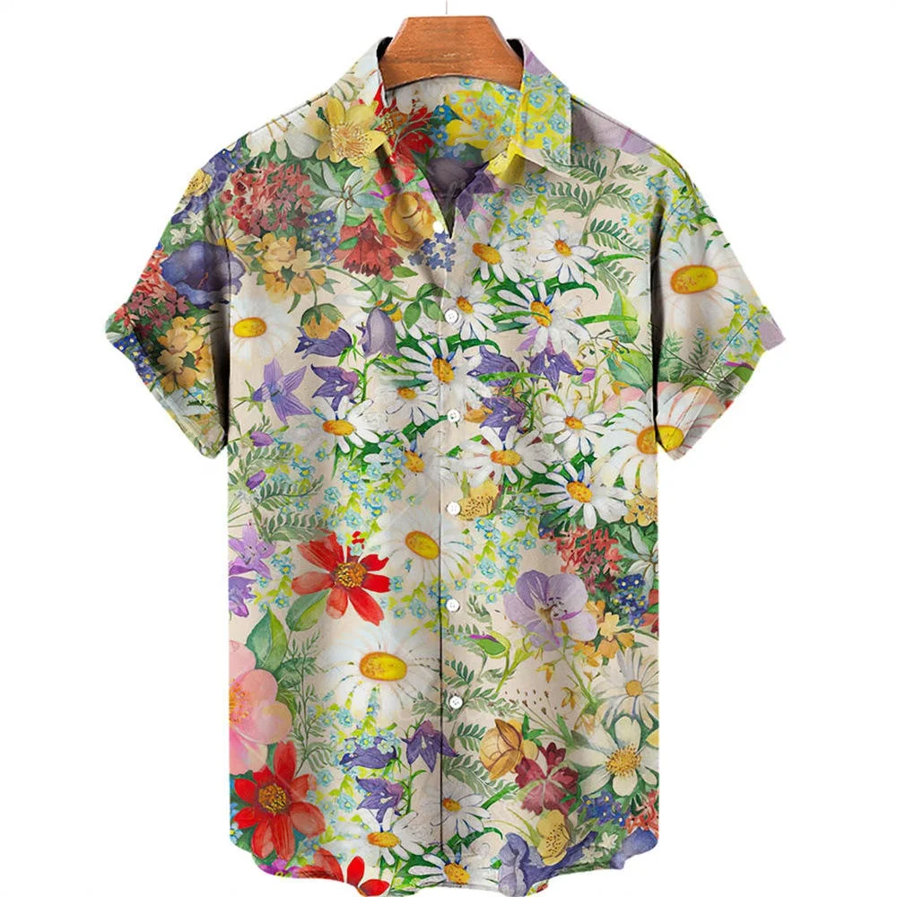 Wholesales Printed Design Casual Shirt Short Sleeve Beach Hawaiian Graphic Men's Sublimation Shirt