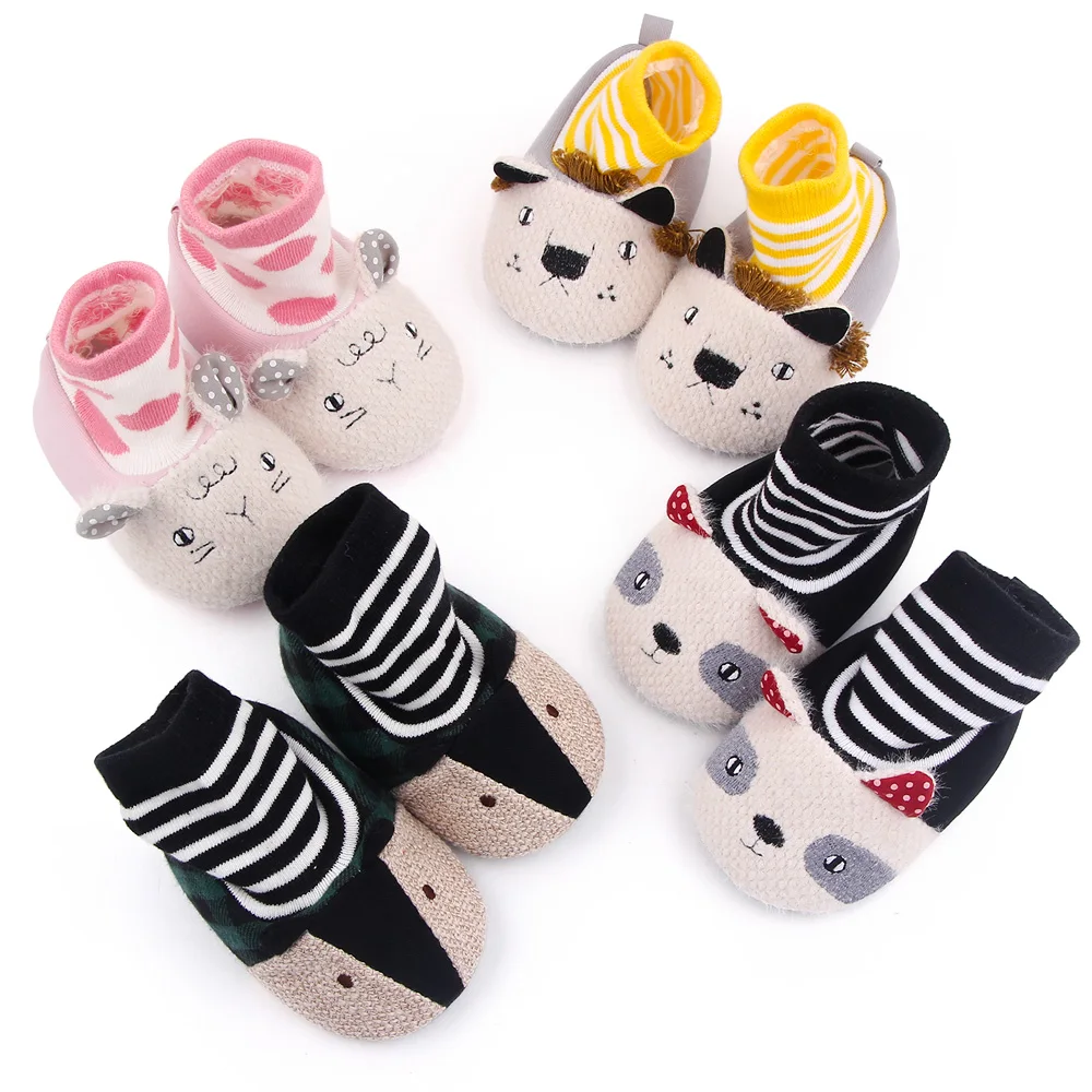 Autumn and Winter New Baby Cute Cartoon Animal Infants Soft Soled Indoor Warm Socks Toddler Shoes supplier
