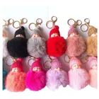 Fashion And Creative Key Chain Beaver Rabbit Hair Real Fluffy Dolls Hang Parts Sleep Baby