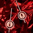 Earings Trendy Dainty 18k Gold Plated Large Hoop Zircon Bling Statement Earings For Women 2021