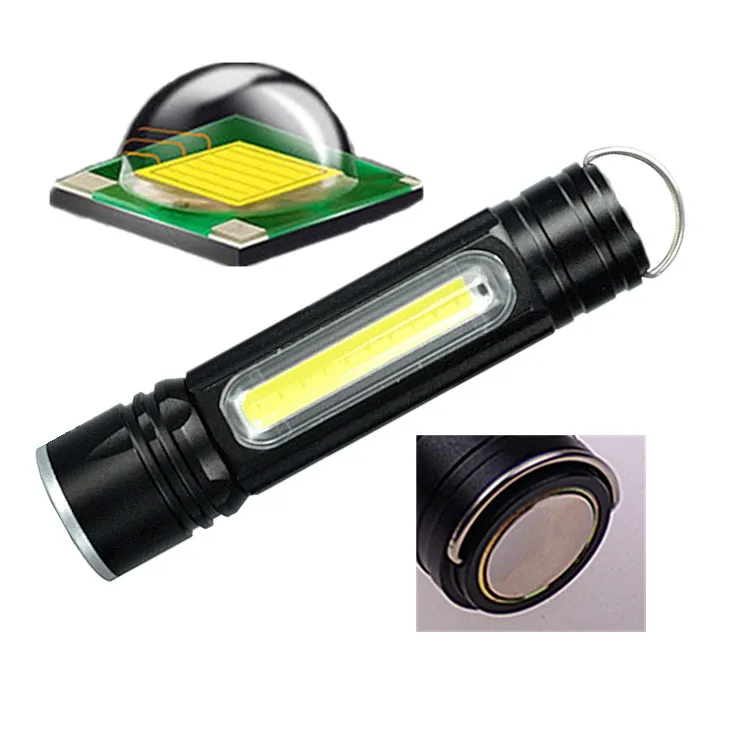 Hot T6 COB Zoomable Light Lamp Torch with LED Flashlight 18650 USB Rechargeable