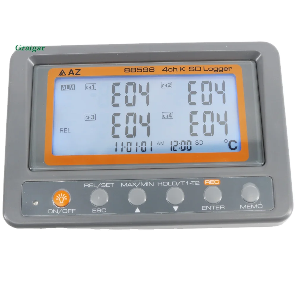 Gain Express AZ Instruments 4 Channel K Type Thermometer SD Card Data Logger Th 