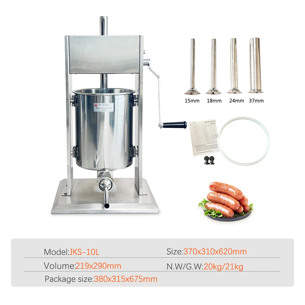 10L Manual Stainless Steel Vacuum Sausage Filling Machine New Factory Direct Sale for Home Restaurant Use Sausage Stuffer supplier