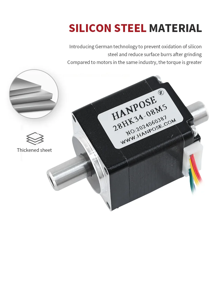 product hanpose nema 34 08a dual axis stepper motor 28hk34 28hk40 28hk50 18 degrees 2 phase stepper motor-7