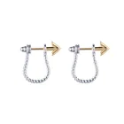 Gold Earrings Twisted Hoop Earrings VIANRLA Gold Arrow Earrings 925 Sterling Silver Twisted Rope Hoop Earrings