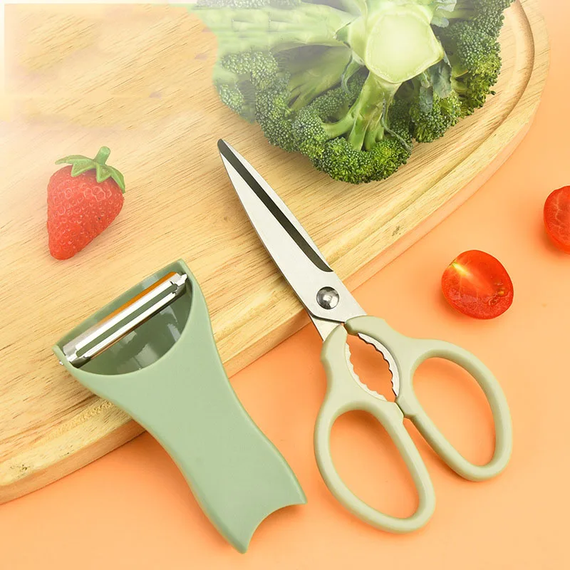 OEM & ODM Multifunctional Stainless Steel Kitchen Scissor And Paring Knife Set Customized Kitchen Scissor Stainless Steel