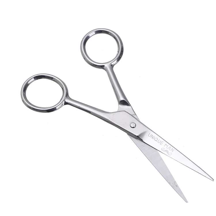 17cm stainless steel material custom logo scissors small moustache cutting hair beard barber scissors