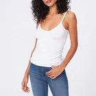 Tank Top Hot Sale Custom Comfortable Stretch V-neck Slim Fit Tank Top Basic Cami Top For Women