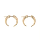 Gold Plated Earrings Gemnel 925 Silver Crescent Moon Gold Plated Horn Jacket Hoop Earrings