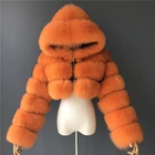 Fox Fur Jacket 2021 Custom Winter Hot Sell Real Fox Fur Hooded Style Fashion Jacket Womens Fur Fox Cropped Coats