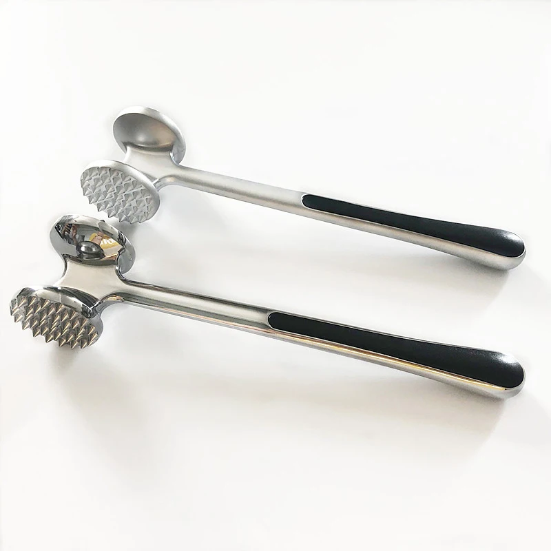 DD386 Kitchen Stainless Steel Double-sided Meat Hammer Crack Pound Loose Meat Knock Tools Steak Meat Hammer