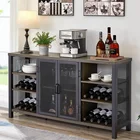 Wooden Wine Bar Cabinet For Liquor And Glasses Farmhouse Wood Coffee Bar Cabinet With Wine Rack