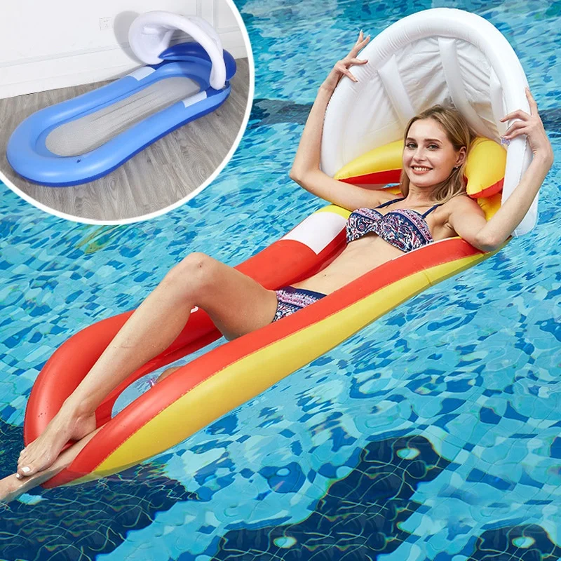 Floating Bed Lounge Chair Drifter Swimming Pool Beach Float for Adult Child Tiakino Inflatable Water Hammock 