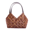 Handbag New Design Leisure Bag Wood Chip Woven Large Handbag For Decorative Gift