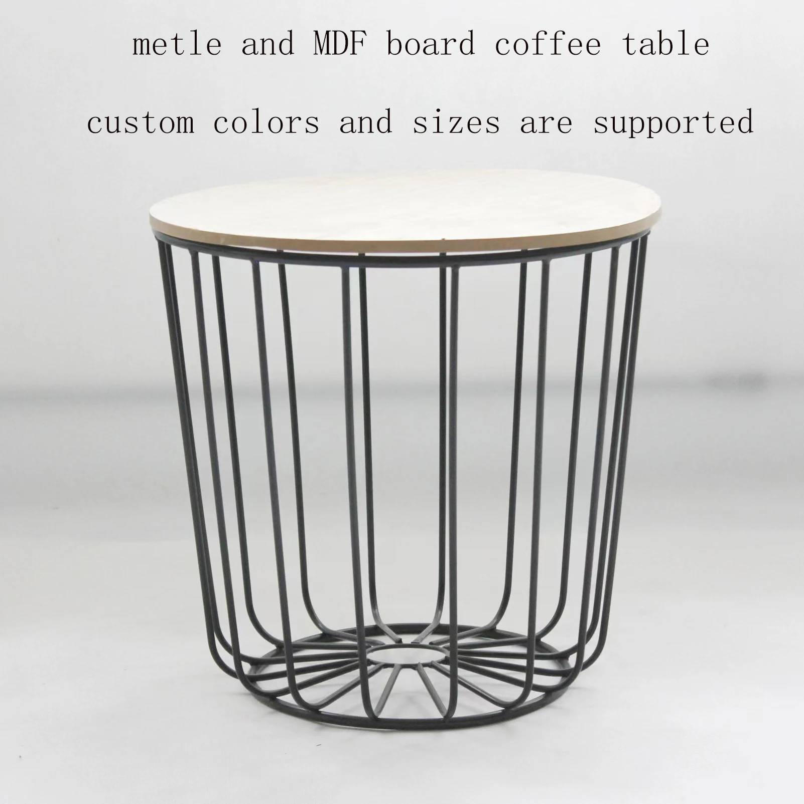 Fashionable hot metal and MDF board  coffee table for home or hotel custom colors and sizes