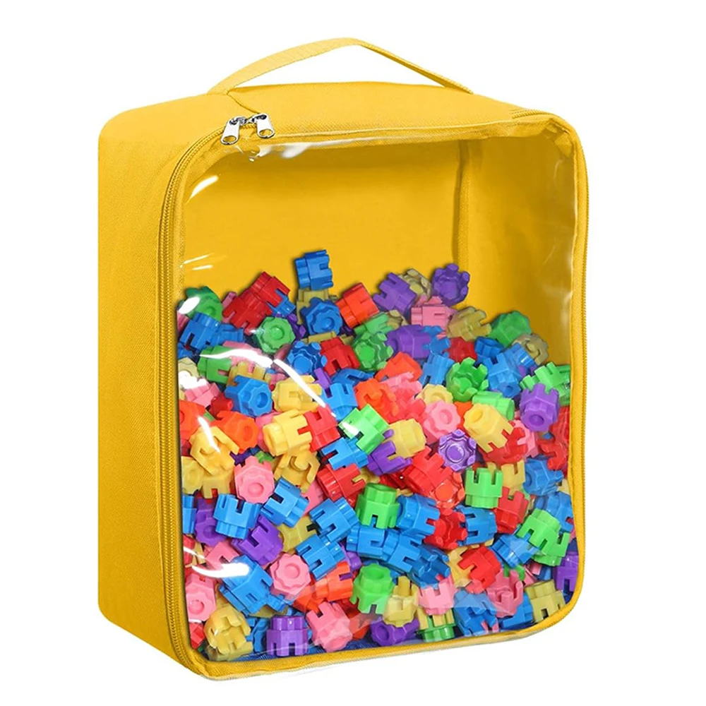 Toy Storage Bags with Clear PVC Window Large  Toy Bags for Building Blocks Puzzles and Board Games Storage