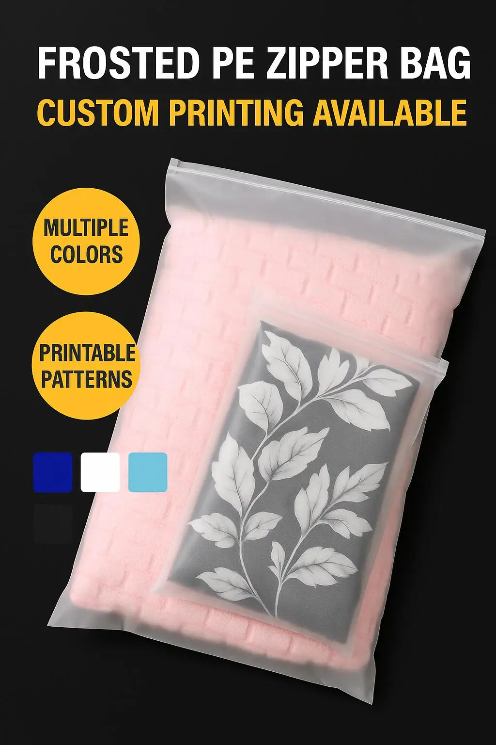 Custom Logo Zipper Bags Eco-Friendly Reusable Pouch Storage for Clothing/Apparel & Shoes/Socks Made From PE EVA Material - detail 2