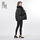 Women's Jacket Women Direct Selling Black/off-white Women's Silk Down Jacket Urban Casual Style Women's Jacket