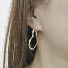Bamboo Hoop Earrings Earrings Earrings Hoop Bamboo Gold Plated Love Heart Shape Hoop Earrings For Women