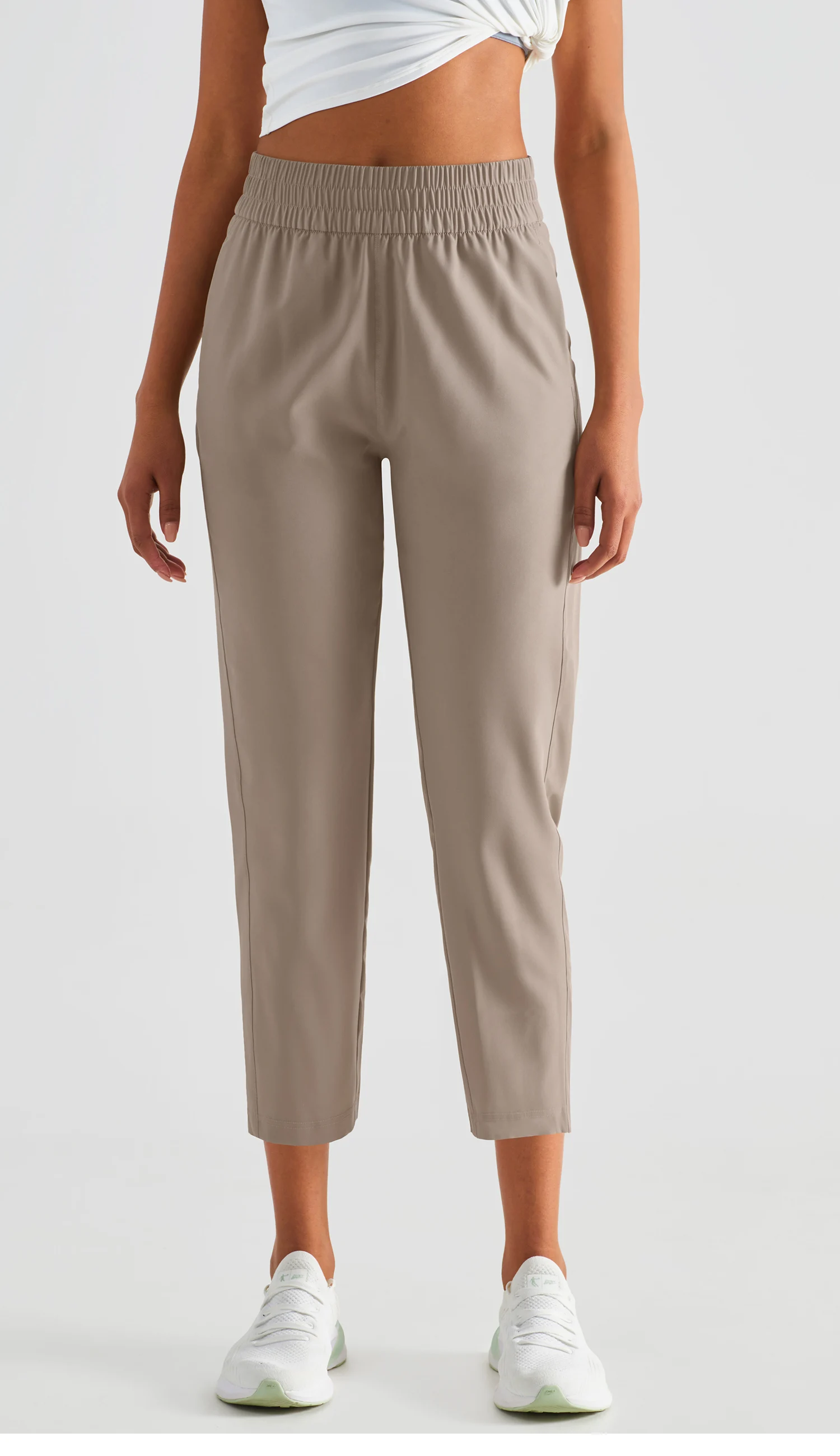 Elastic High Waist Peach Hip Lift Fitness Sweatpants Women Jogging Trouser With Side Pocket