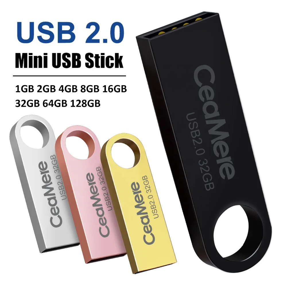 Metal Drop-Proof USB Flash Drive 32GB 64GB Memory Stick 8G 16G USB Flash Drive Capacity : 64GB, Color : Black
