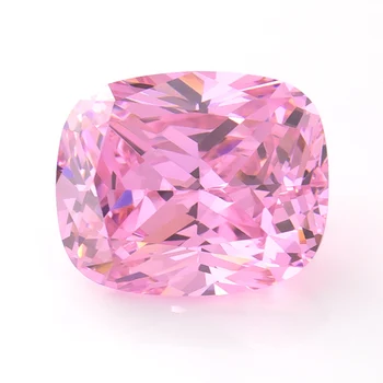 Mass stock available excellent cutting cubic Zirconia synthetic loose gemstone cushion cut pink CZ for jewelry