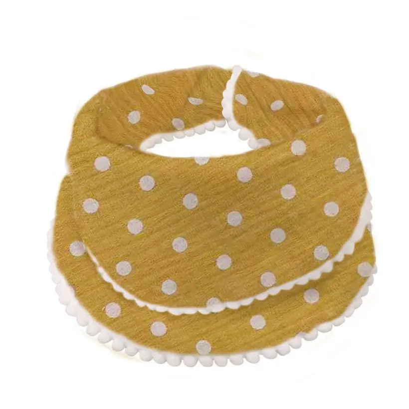 Wholesale Custom Reusable Soft Triangle Button Anti Dirty Saliva Towel Muslin Organic Cotton Bibs Baby Waterproof Baby Bibs