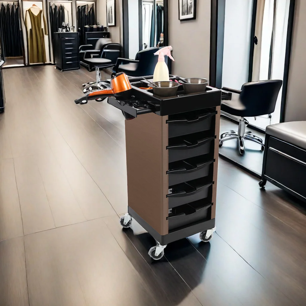 2024 higher cost performance hair salon trolley with PV wheel