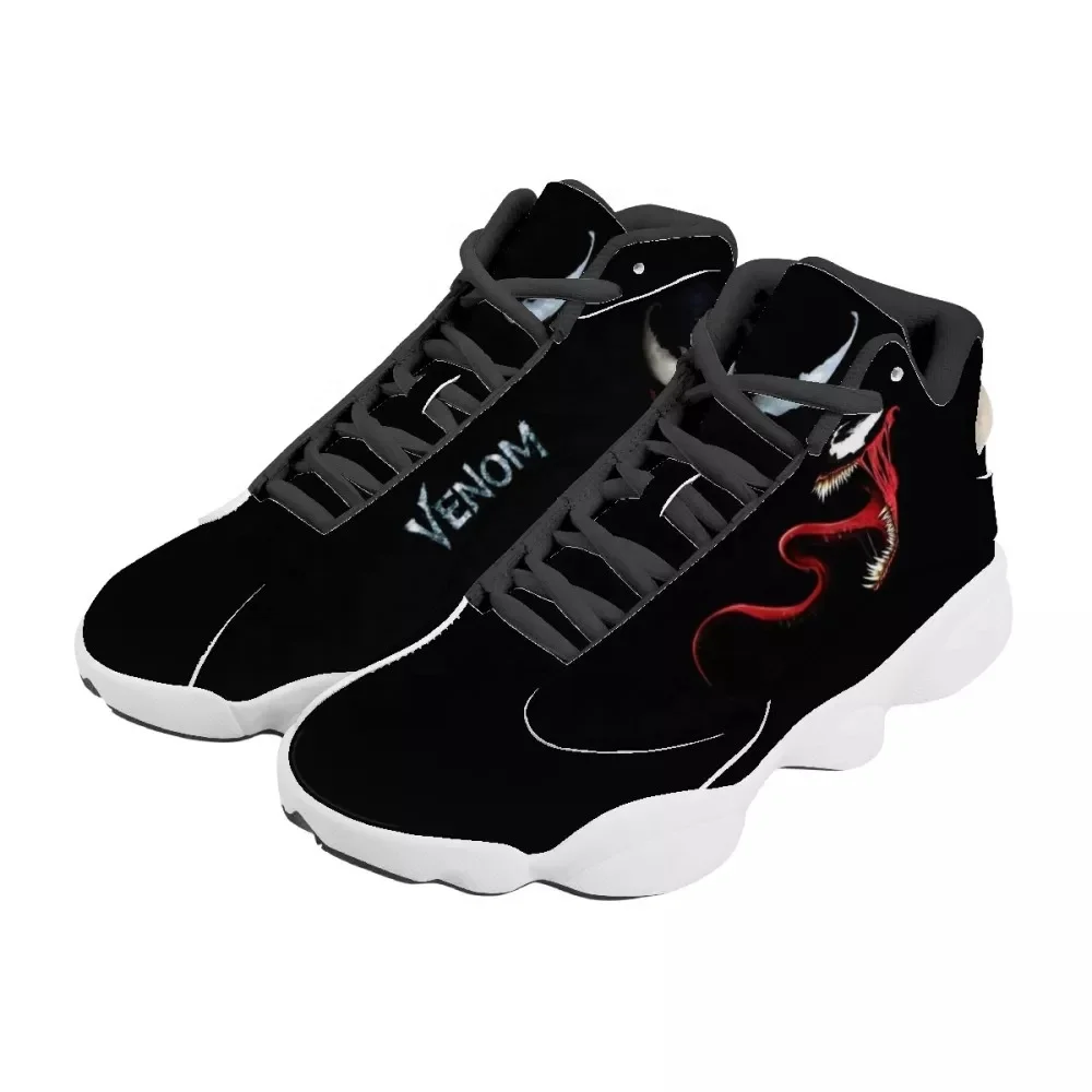 Customized Printing Mens&Women's Black Lace Up High Upper Basketball Shoes Sneakers Anti Slip Breathable Sports Shoes