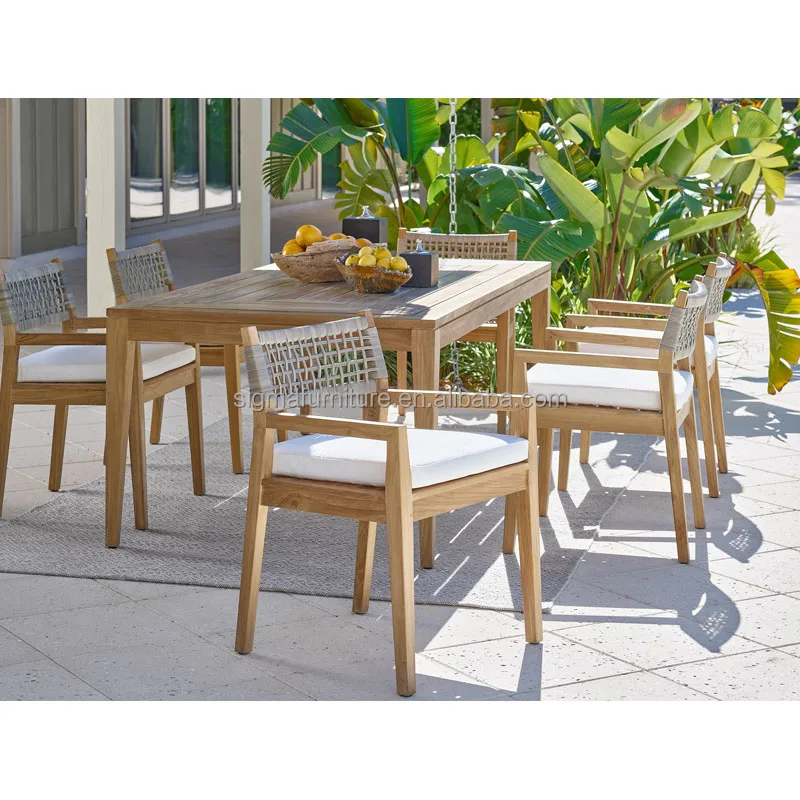 New arrival outdoor furniture solid wood patio garden dining set