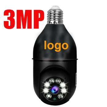 H.265 Wireless 3MP CCTV Video Cam Home Surveillance Spotlight E27 360 Degree Panoramic Wireless Security IP Bulb lamp Camera