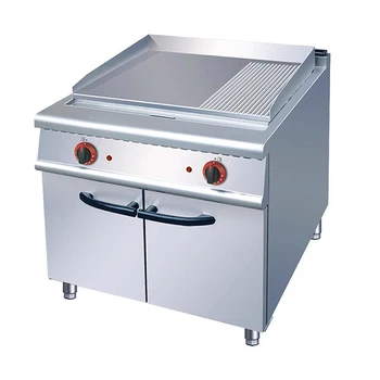 Popular Commercial Snack Equipment Free Standing Electric Griddle BBQ Griddle with Cabinet for Restaurant