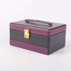 Jewelry Retro Design Portable Jewelry Storage Box Multi-storage Lattice Necklace Bracelet Storage Leather Box