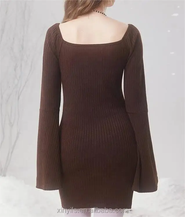 Hot Selling Regular Size Wholesale Wrap Bodycon Mini Sexy Dress For Mature Women Puff Long Sleeves  Kinting
