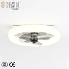 Ceiling Fan 3 Fan Light Custom Logo 3 Blade 220V White Bedroom Crystal LED Ceiling Fan Lights For Remote
