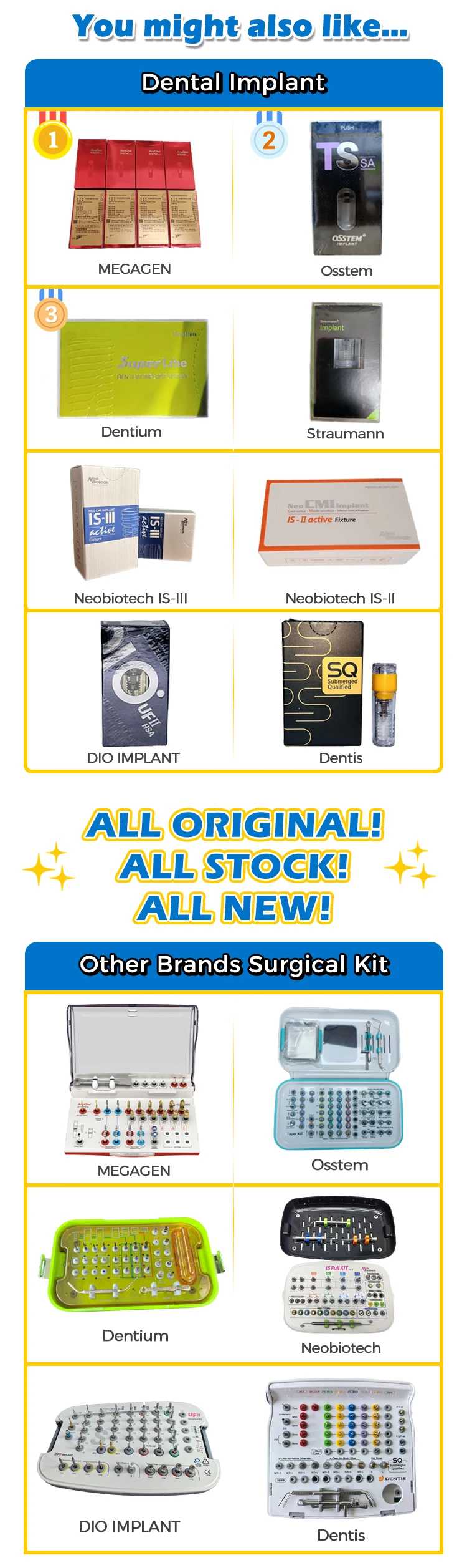 Dentium Guide Kit Dental Implant Advanced Guide Kit Tooth Fixtures Dask Sinus Lift Kit Surgery Drills Stopper Set Approved factory