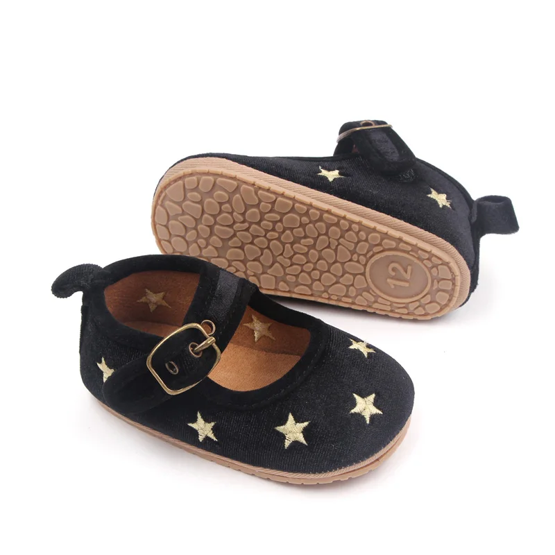 Spring and Autumn suede stars soft soled non-slip infant walking shoes for girls supplier