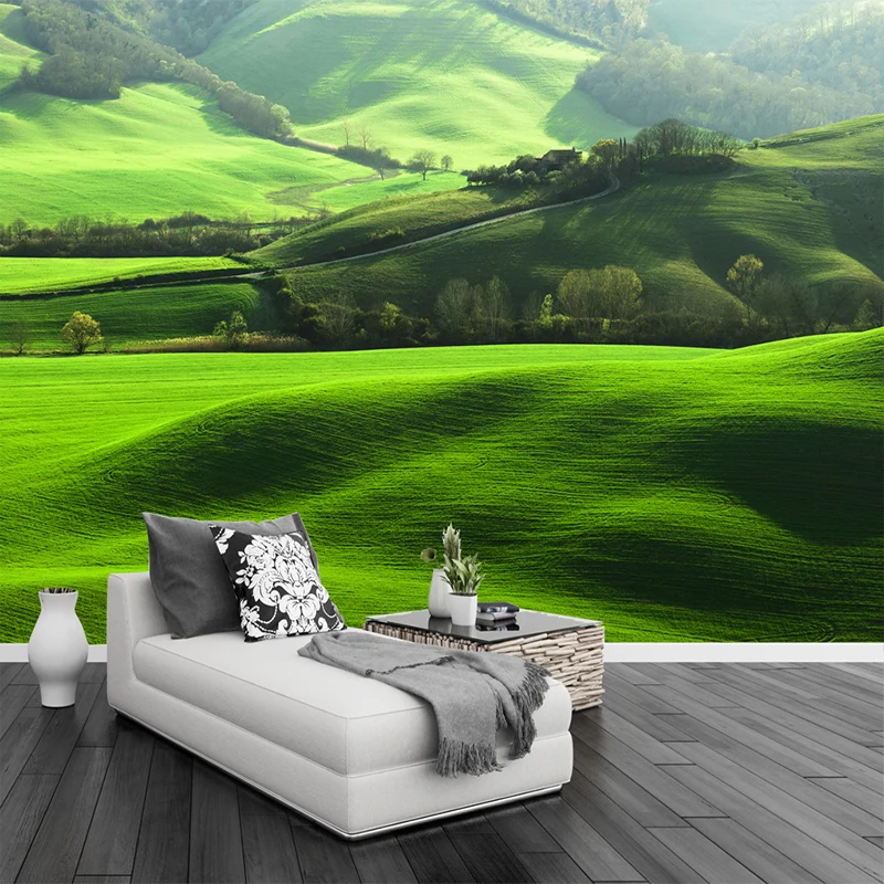Hd Lawn Mountain Natural Scenery Photo Wall Mural Tv Living Room Sofa  Background Home Decoration Seamless 3d Wallpaper Murals - Buy Stickers  Mural,Green Wall Paper,Roof Wallpaper Product on 