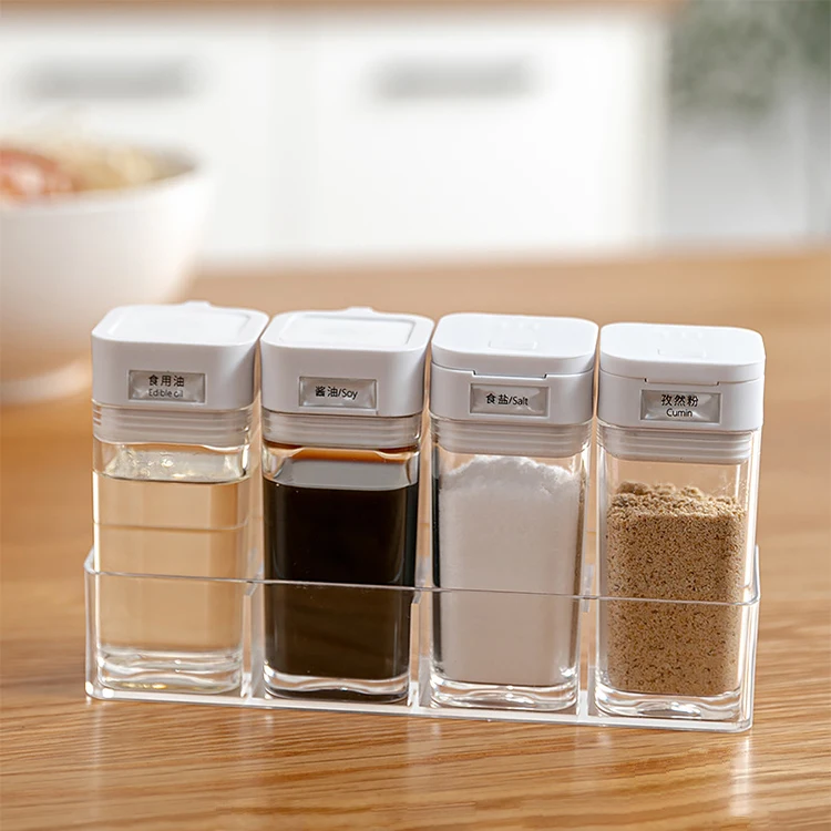 Seasoning Box Set Container Kitchen Utensils Storage Bottles & Jar Organizer Tool Plastic Spice Box Set