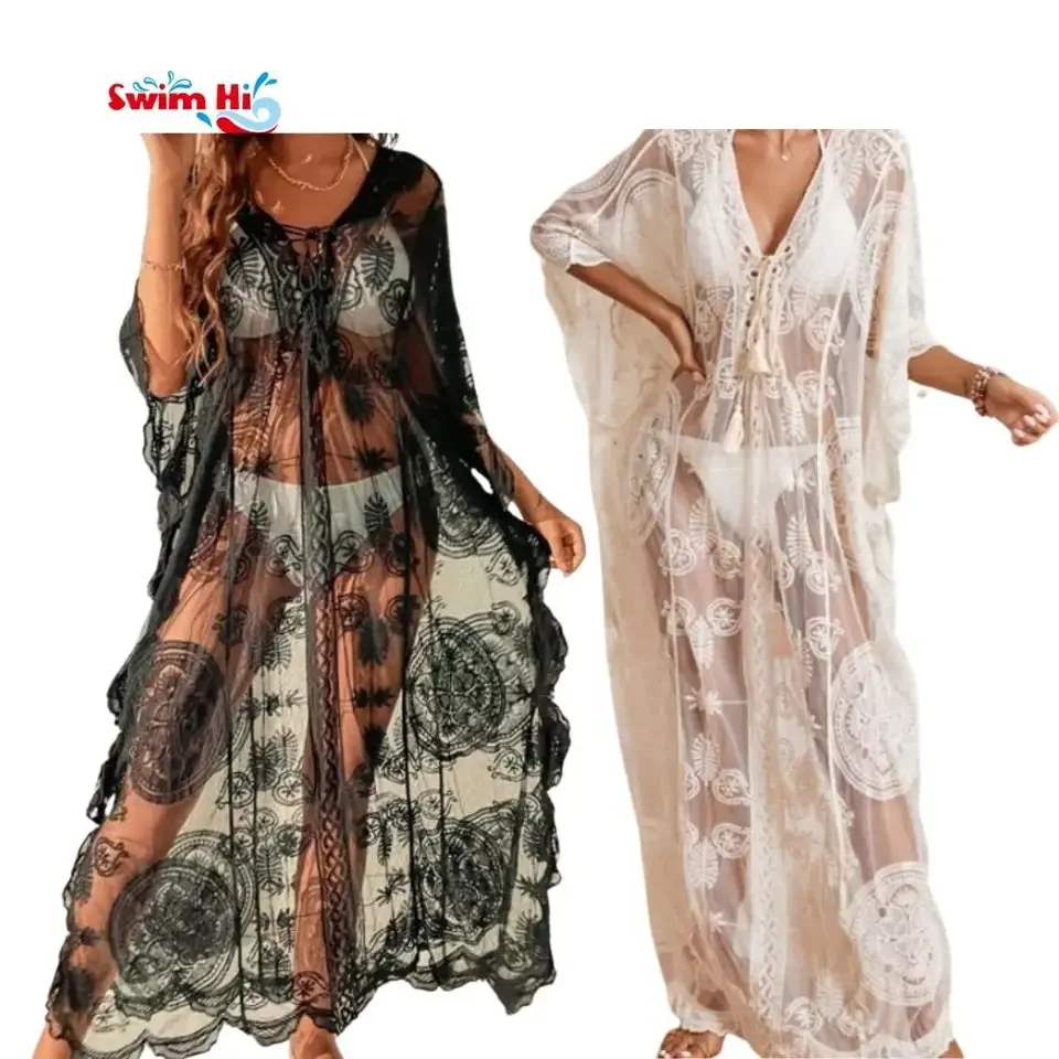 Best Selling Women S Beach Cover Up Lace Embroidered Bikini Beach Cover