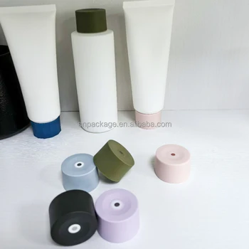 new round shape octangle shape soft touch twist cap with secret hole for squeeze bottle and soft tube for shower gel serum