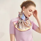 Scarves Hot Selling Screen Printing Hand Rolled Satin Short 100%silk Branded Custom Silk Scarves For Women