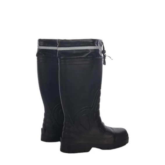 plain black rain boots