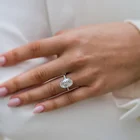 Diamond Ring Wedding 5ct Custom Moissanite Diamond Engagement Ring 14k White Gold Oval Cut Wedding
