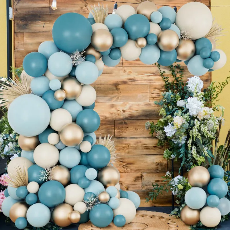 New vintage blue Balloon arch garland set Baby shower Baby birthday party decoration