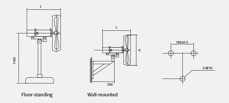 Explosion-proof Shaking Head Fan, FB-, 600, Wall, 380V - detail 10
