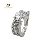 Wedding Band Ring Lead And Nickel Free Eternity Wedding Band Baguette Sterling Silver Tiara Ring