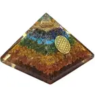 Agate 7 Chakra Orgone Pyramid Natural Gemstone Orgone Pyramid