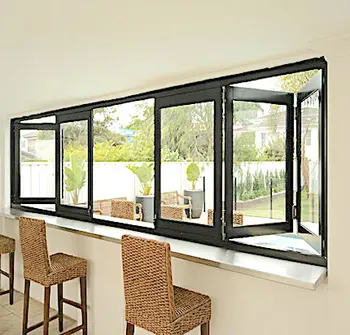 ALUFRONT AS2047 Aluminum Window Customized Style and Size Powder Coated Balcony Folding Bifold Windows