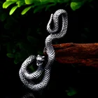 Black Pendants Cool Stainless Steel Men Necklace Hip Hop Vintage Black Snake Pendants For Men